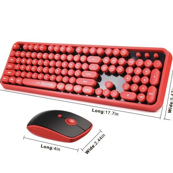 Wireless Keyboard Mouse Combo, 2.4GHzTypewriter Keyboard - Picture 1 of 4
